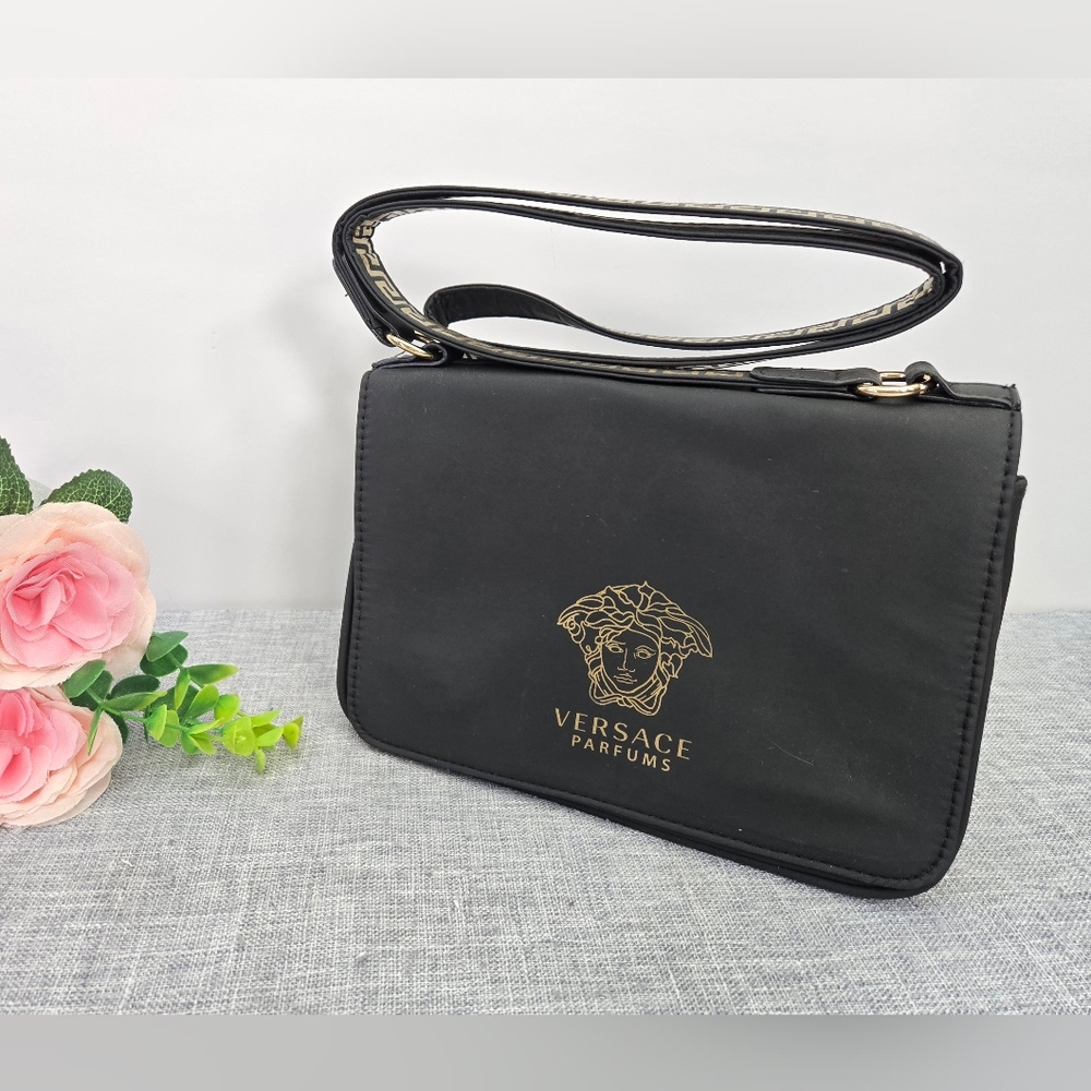 Versace Fragrance Crossbody Bag Small‎ Size Black/Gold